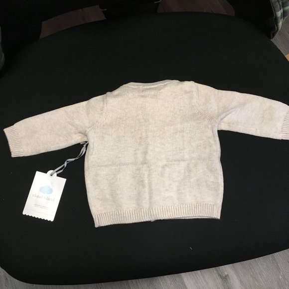 NWT - Cloud Island Cable Knit Button Front Tan Sweater - Size 0-3 Mos - Picture 2 of 6